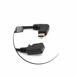 SYSTEM-S USB 3.1 Typ C Kabel (male) 90° Grad gewinkelt zu Micro USB 2.0 Buchse Datenkabel Ladekabel Adapter Verlängerung (ca. 27 cm)
