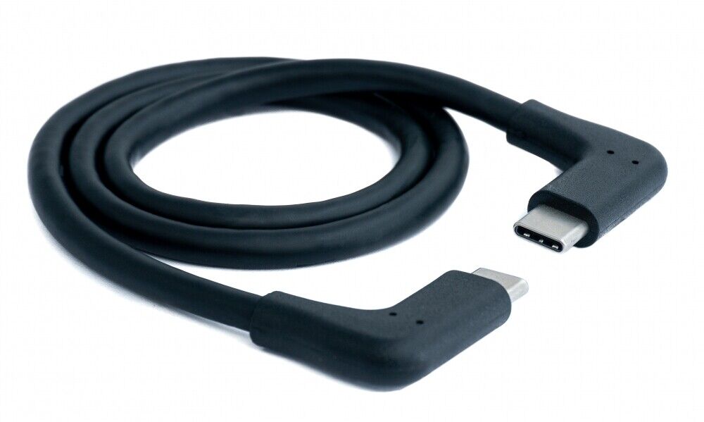 USB 3.1 Gen 2 cable 2 m type C plug to plug 2x angle adapter in black