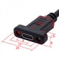Cable USB 3.1 de 50 cm Tipo C Adaptador de ángulo de tornillo macho a hembra en negro
