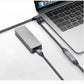 SYSTEM-S USB 3.1 Gen 2 Kabel 100cm Typ C Stecker zu Buchse geflochten Winkel Adapter Grau