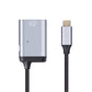 SYSTEM-S 3in1 Adapter DP 1.4 Buchse & 2x USB 3.1 Typ C Buchse zu Typ C Stecker Kabel Grau