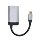 SYSTEM-S 3in1 Adapter DP 1.4 Buchse & 2x USB 3.1 Typ C Buchse zu Typ C Stecker Kabel Grau
