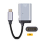 SYSTEM-S 3in1 Adapter DP 1.4 Buchse & 2x USB 3.1 Typ C Buchse zu Typ C Stecker Kabel Grau
