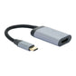 Adaptateur 3 en 1 prise HDMI 4k et 2x prise USB 3.1 Type C vers prise Type C en gris