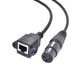 SYSTEM-S LAN Kabel 30 cm RJ45 Buchse zu XLR 3 Pin Buchse Schraube in Schwarz