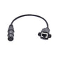 SYSTEM-S LAN Kabel 30 cm RJ45 Buchse zu XLR 3 Pin Buchse Schraube in Schwarz