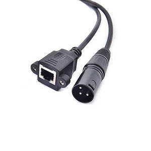 Cavo LAN da 30 cm, presa RJ45 su adattatore a vite XLR a 3 pin in nero