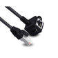 SYSTEM-S LAN Kabel 100 cm 8P8C Buchse zu RJ45 Stecker Winkel Schraube in Schwarz