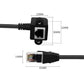 SYSTEM-S LAN Kabel 100 cm 8P8C Buchse zu RJ45 Stecker Winkel Schraube in Schwarz