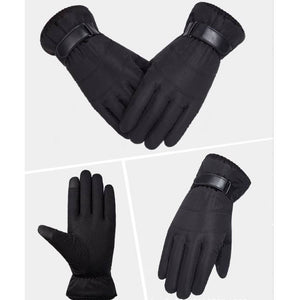 SYSTEM-S Anti-Slip Gloves made of Polyester for Smartphones Touch Screens Black