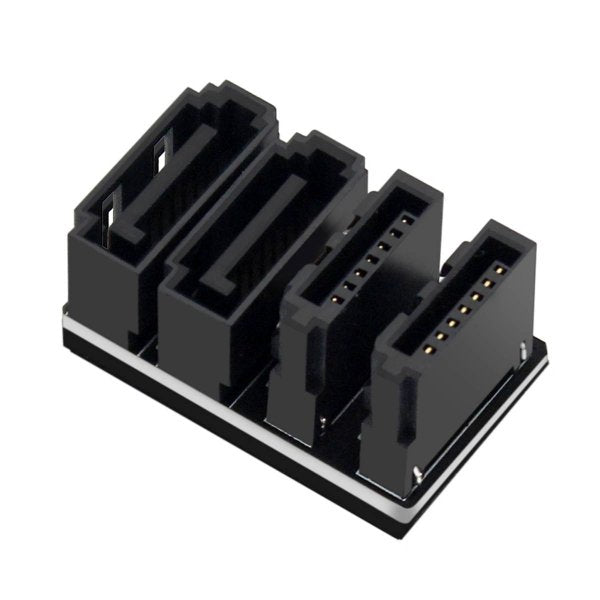 SYSTEM-S SATA UTurn Adapter 2x 7Pin Buchse zu 2x Stecker Kabel 360° für Mainboard SSD HDD