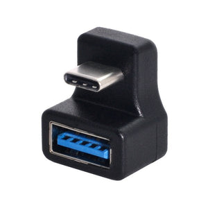 SYSTEM-S USB 3.1 U Turn 180° adapter type C male to 3.0 type A female cable in black