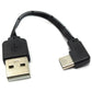 Câble SYSTEM-S USB 3.1 13 cm Type C mâle vers 2.0 Type A mâle angle plat noir