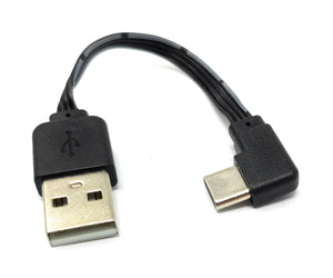 SYSTEM-S USB 3.1 Kabel 13 cm Typ C Stecker zu 2.0 Typ A Stecker Winkel flach Schwarz