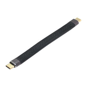 SYSTEM-S USB4 Kabel 14 cm Typ C Stecker zu Stecker Flexibel Flach 40 Gbit/s USB 4.0