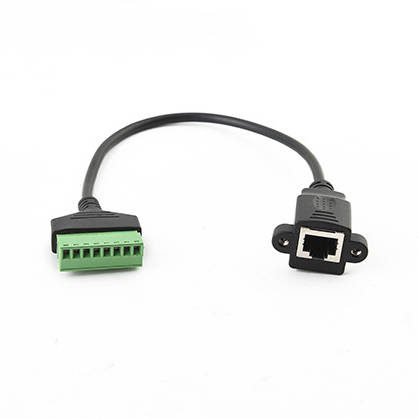 Cable LAN SYSTEM-S Conector RJ45 de 30 cm a adaptador de tornillo de bloque de terminales de 8 pines