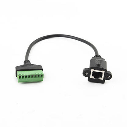 Cavo LAN da 30 cm, presa RJ45 su morsettiera a 8 pin, adattatore a vite