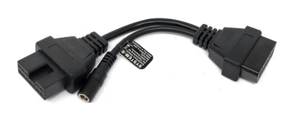 Cable OBD SYSTEM-S de 20 cm con toma OBD 2 para Mitsubishi de 12 pines en negro para diagnóstico de coche