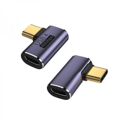 Adattatore USB4 tipo C maschio a femmina 40 Gbit/s cavo USB 4.0 angolare in grigio