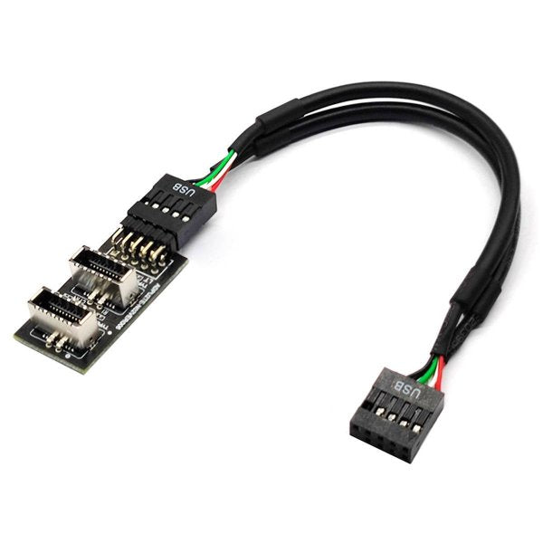 Front panel adapter 18 cm 2x USB 3.1 Type E female to 2.0 9 pin & 10 pin cable