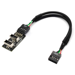 Adaptateur de panneau avant SYSTEM-S 18 cm 2x USB 3.1 Type E femelle vers câble 2.0 9 broches et 10 broches