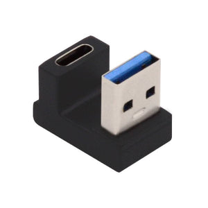 SYSTEM-S USB 3.1 Gen 2 U Turn 180° adapter type C socket to 3.0 type A plug in black