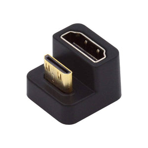 Adattatore HDMI mini plug su presa standard Cavo ad angolo di 180° U turn in nero