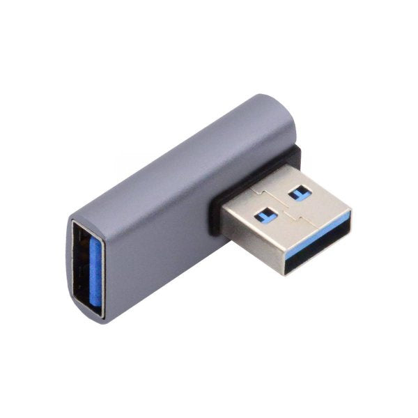 Adaptateur SYSTEM-S USB 3.0 Gen 2 type A câble coudé femelle vers mâle en gris