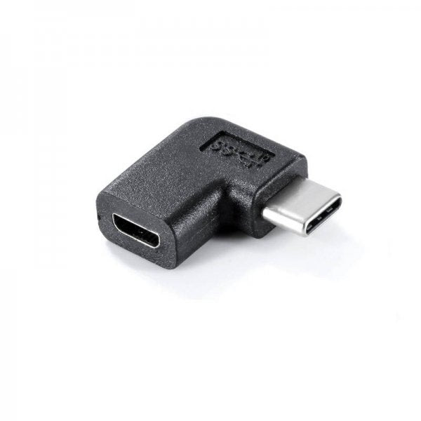 SYSTEM-S USB 3.1 Adapter Typ C Stecker zu 2.0 Micro B Buchse Winkel Kabel in Schwarz