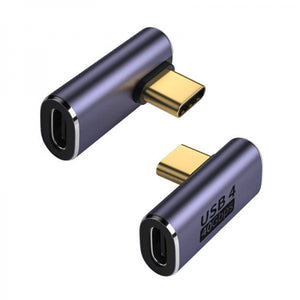 Adaptateur USB4 type C mâle vers femelle câble USB 4.0 angle 40 Gbit/s en gris
