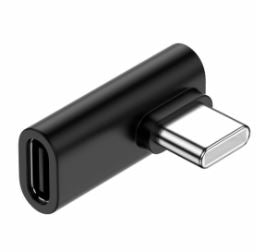 SYSTEM-S USB 3.1 Gen 2 Adapter Typ C Stecker zu Buchse Winkel Kabel in Schwarz