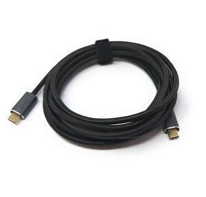 Câble USB 3.2 Gen 2 300 cm Type C Adaptateur Mâle vers Mâle Tressé Noir