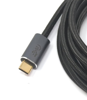 SYSTEM-S USB 3.2 Gen 2 Kabel 300 cm Typ C Stecker zu Stecker Adapter geflochten Schwarz