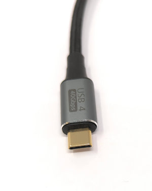 SYSTEM-S USB4 cable 120 cm type C plug to plug 40 Gbit/s USB 4.0 braided angle