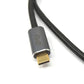 SYSTEM-S USB 3.2 Gen 2 Kabel 50 cm Typ C Stecker zu Stecker Adapter geflochten in Schwarz
