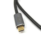 SYSTEM-S USB 3.2 Gen 2 Kabel 50 cm Typ C Stecker zu Stecker geflochten in Schwarz