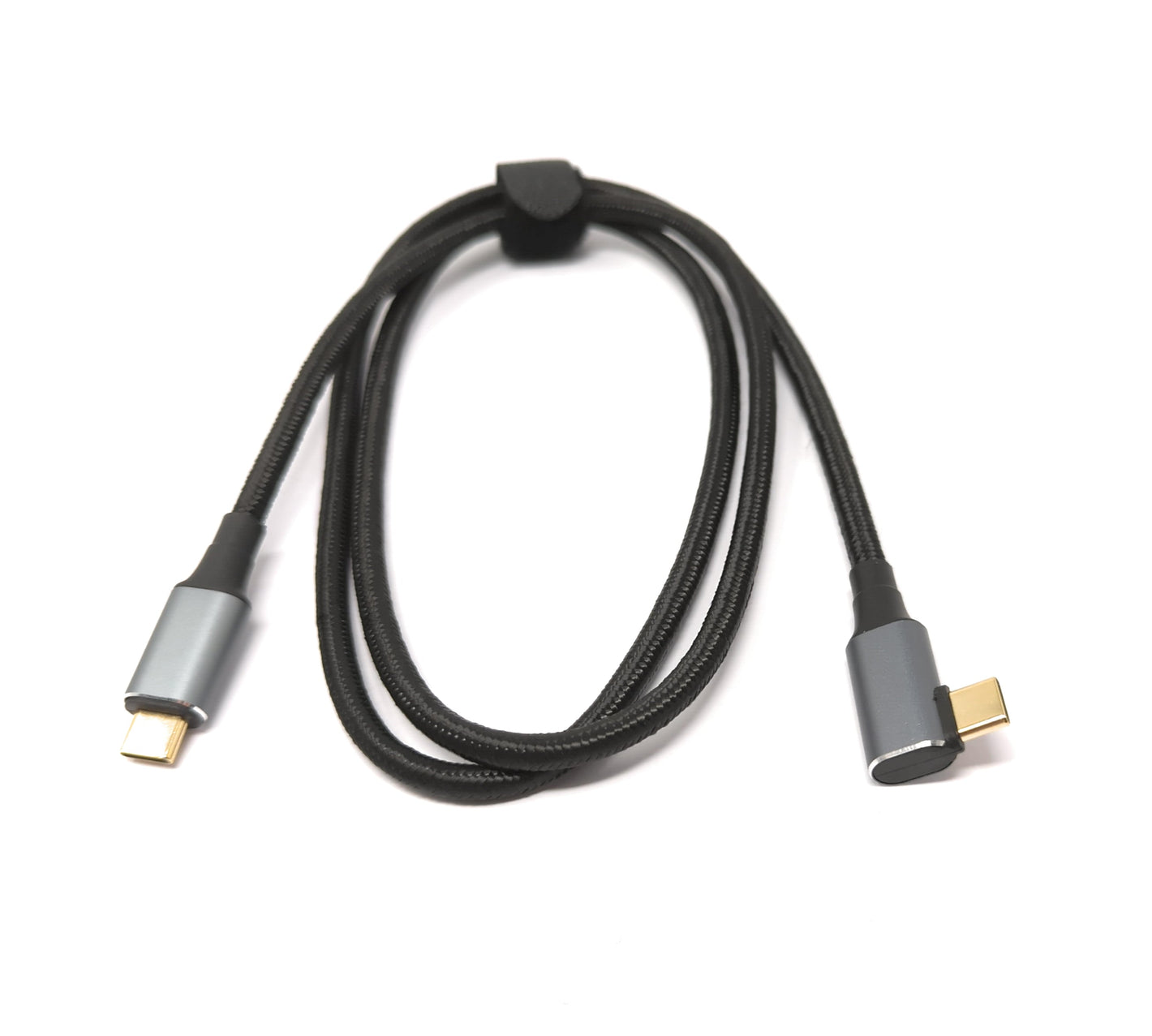 SYSTEM-S USB4 USB Kabel 80 cm Typ C Stecker zu Stecker 40 Gbit/s USB 4.0 geflochten Winkel