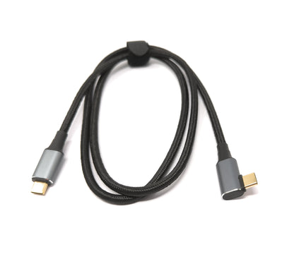 Cable SYSTEM-S USB4 80 cm Tipo C macho a macho 40 Gbit/s USB 4.0 trenzado ángulo