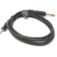 Cable de audio SYSTEM-S de 150 cm estéreo con conector AUX de 6,35 mm a conector de 3,5 mm negro