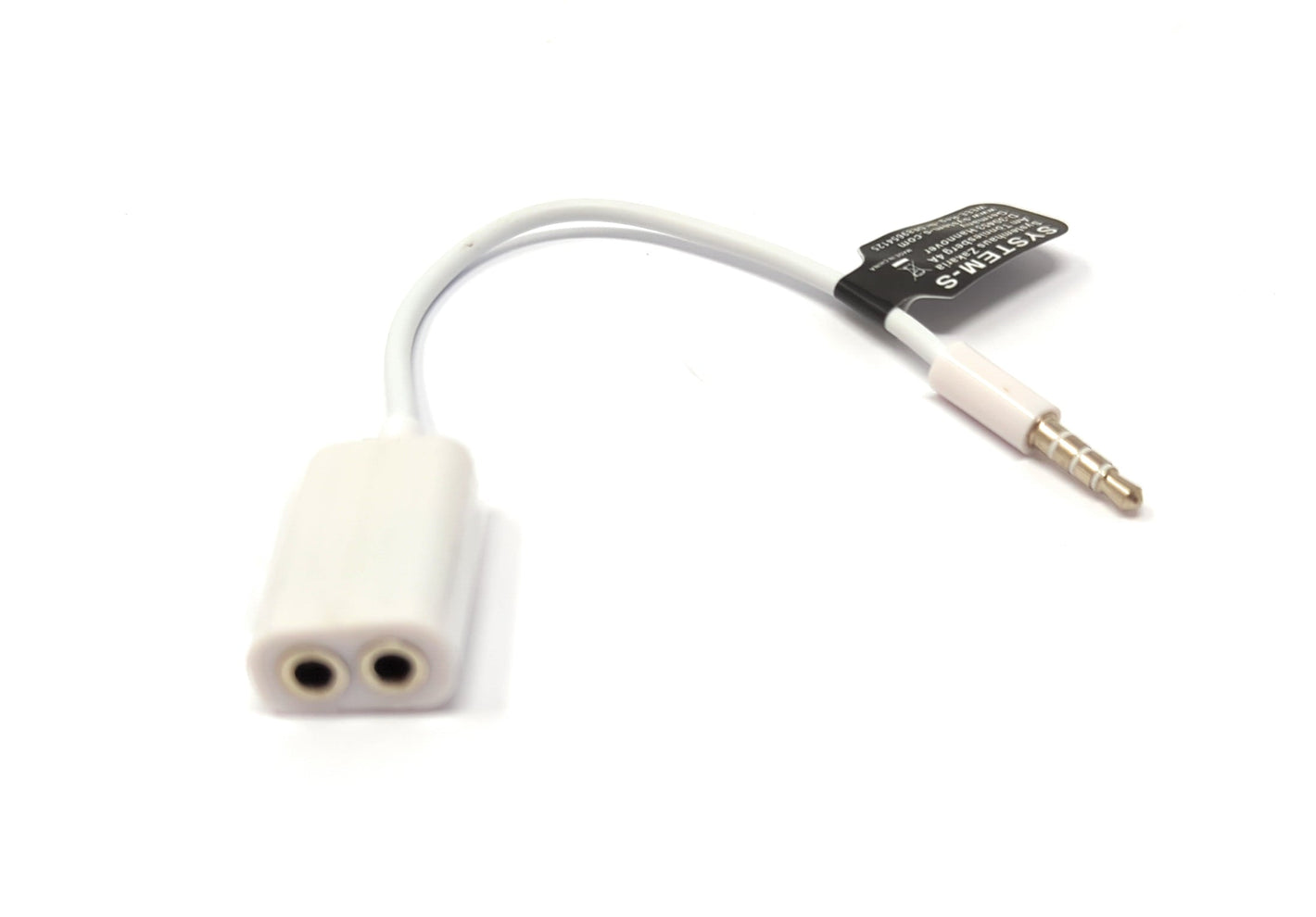 Cable Y de audio SYSTEM-S Conector auxiliar estéreo de 15 cm Conector de 3,5 mm a 2 tomas en blanco