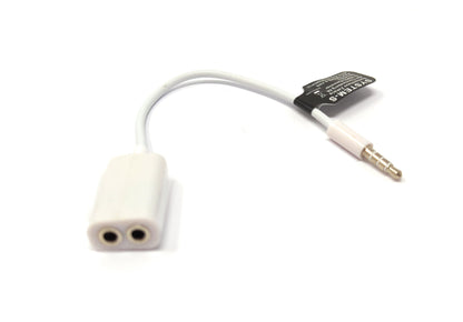 SYSTEM-S Audio Y Cable 15 cm Stereo AUX Jack 3.5 mm Male to 2x Female in White