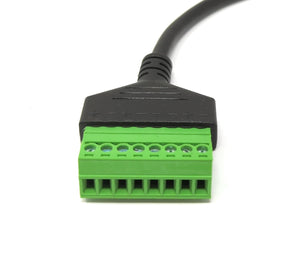 Cavo LAN da 30 cm, presa RJ45 su morsettiera a 8 pin, adattatore a vite