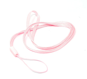 SYSTEM-S 5x Neck Strap Lanyard with Loop in Pink for Smartphone MP3 Player