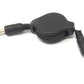 Cable de audio SYSTEM-S 80 cm estéreo AUX jack 3,5 mm conector a conector extensible negro