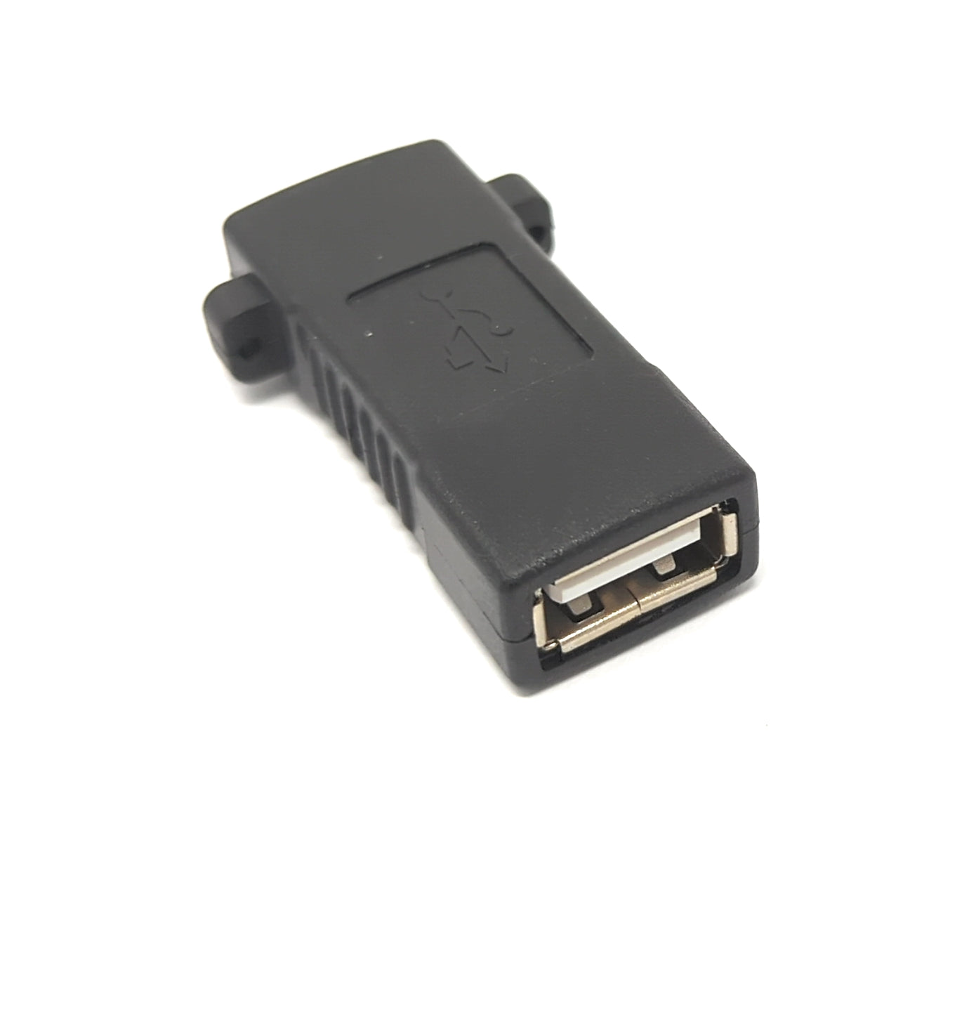 Adaptador USB 2.0 SYSTEM-S tipo A hembra a hembra cable de tornillo en color negro