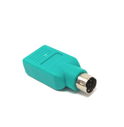 SYSTEM-S USB 2.0 adapter type A female to PS/2 male PS2 cable in turquoise