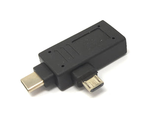 SYSTEM-S USB Y 3.1 Adapter Typ C Stecker & 2.0 Micro B Stecker zu A Buchse Kabel Schwarz