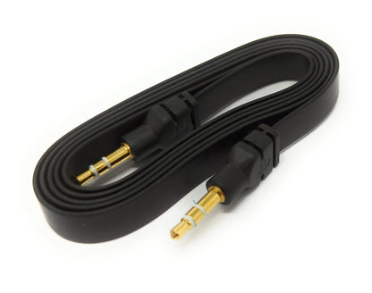 SYSTEM-S Audio Cable 100 cm Stereo AUX Jack 3.5 mm Male to Male Flat in Black