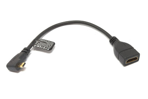 Cavo HDMI da 20 cm micro maschio a adattatore angolare femmina standard in nero