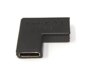 SYSTEM-S USB 3.1 adapter type C female to female angle cable in black